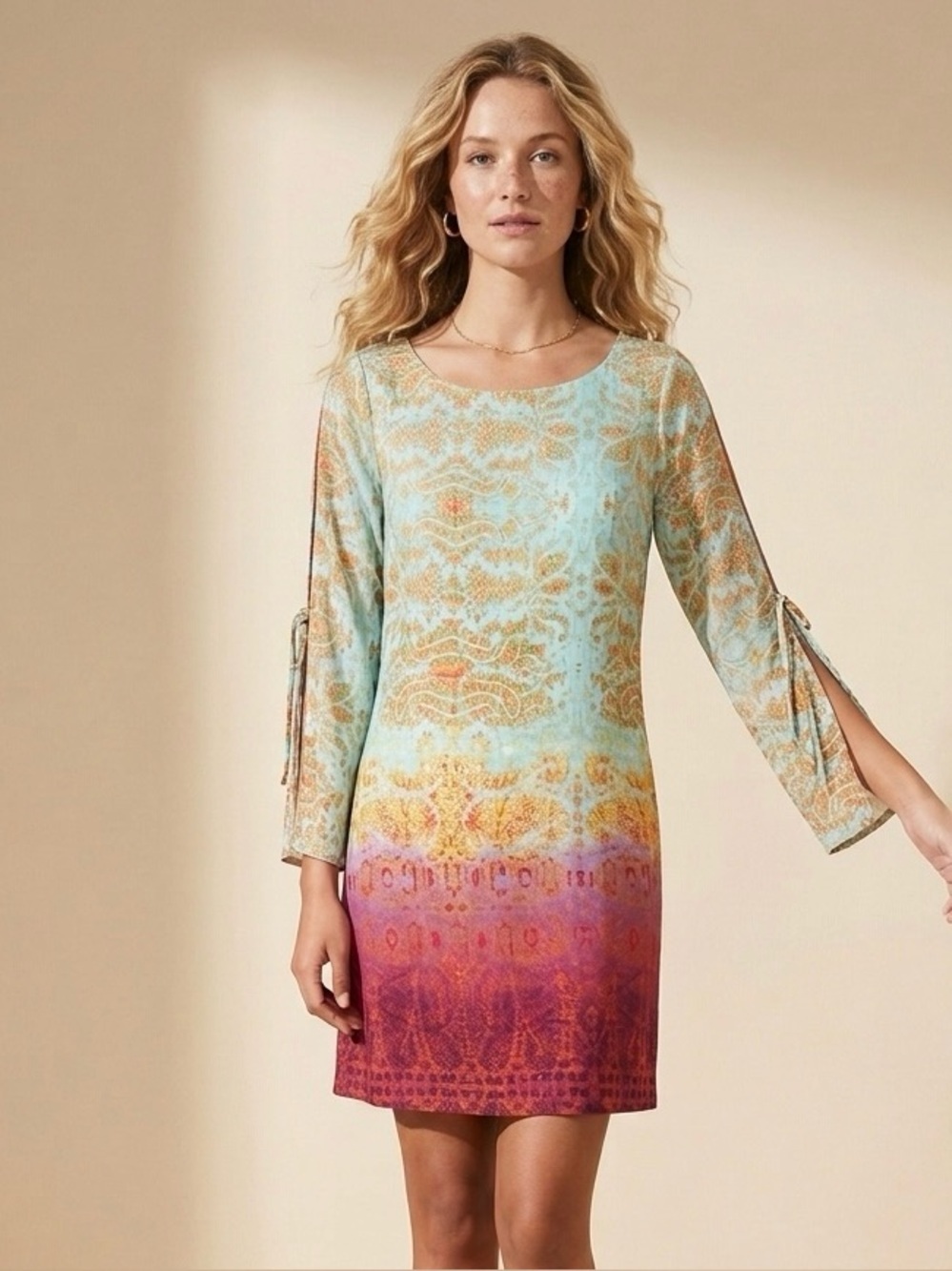 Anthropologie Maeve Cleome Silk Dress Long Sleeve Shift Anthropologie Medium